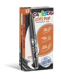 BOLIGRAFO CARIOCA OOPS POP BORRABLE NEGRO CAJA DE 12