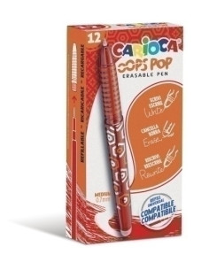 BOLIGRAFO CARIOCA OOPS POP BORRABLE ROJO CAJA DE 12