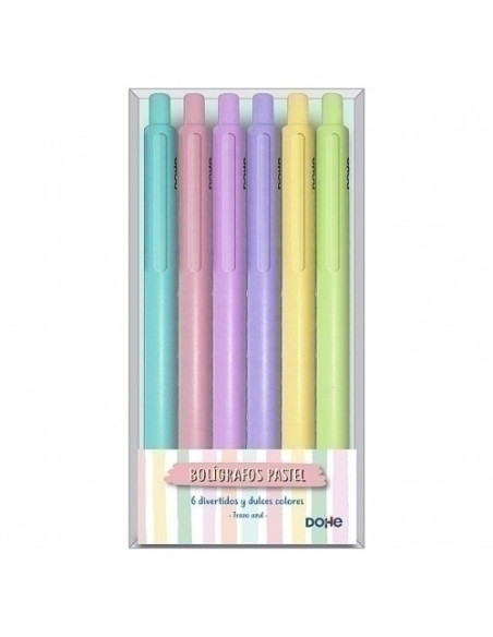 BOLIGRAFO DOHE RETRACTIL PASTEL SURTIDOS ESTUCHE de 6