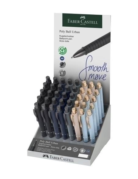 BOLIGRAFO FABER CASTELL GRIP POLY BALL XB SURTIDO EXPOSITOR de 40