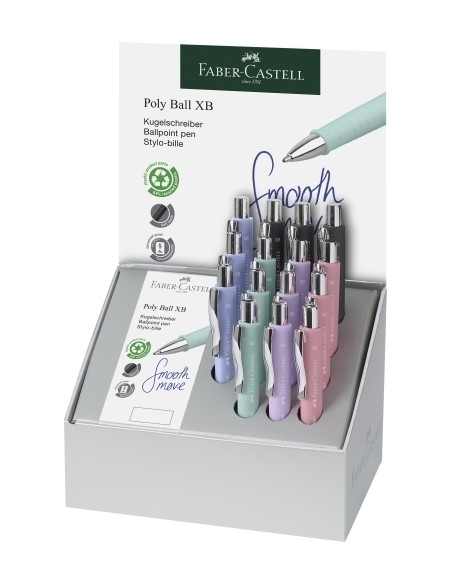 BOLIGRAFO FABER-CASTELL POLY BALL XB EXPOSITOR de 15  20 RECAMBIOS