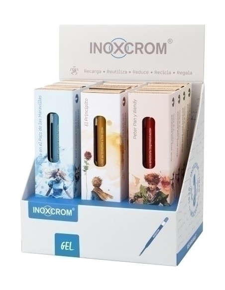 BOLIGRAFO INOXCROM BOOKS CUENTOS EXPOSITOR DE 12