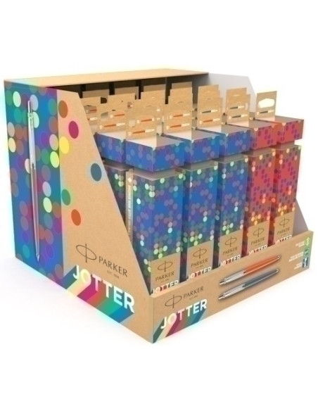 BOLIGRAFO PARKER JOTTER ORIGINAL CRACKER EXPOSITOR DE 25 12x bermellon y 13x azul
