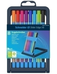 BOLIGRAFO SCHNEIDER SLIDER EDGE COLORES BASICOS ESTUCHE SURTIDO de 8