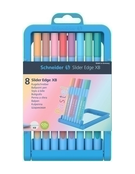 BOLIGRAFO SCHNEIDER SLIDER EDGE COLORES PASTEL ESTUCHE SURTIDO de 8