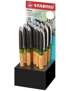 STABILO BOLÍGRAFO GROW 05 TINTA AZUL COLOR VERDE MUSGOROBLE EXPOSITOR 12 UD