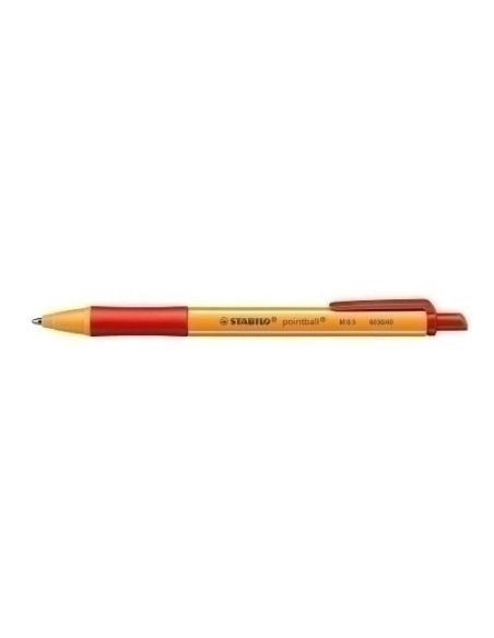 BOLIGRAFO STABILO RETRACTIL POINTBALL ROJO