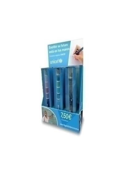 BOLIGRAFO UNICEF SOLIDARIO SURTIDO EXPOSITOR DE 9 3 mod