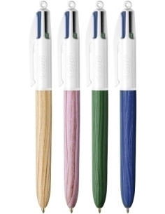 BOLIGRAFO de 4 COLORES BIC WOOD