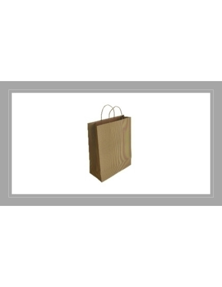 BOLSA de PAPEL ANDINA KRAFT VERJURADO 18x24x8 cm RECICLADONATURAL PAQUETE de 50