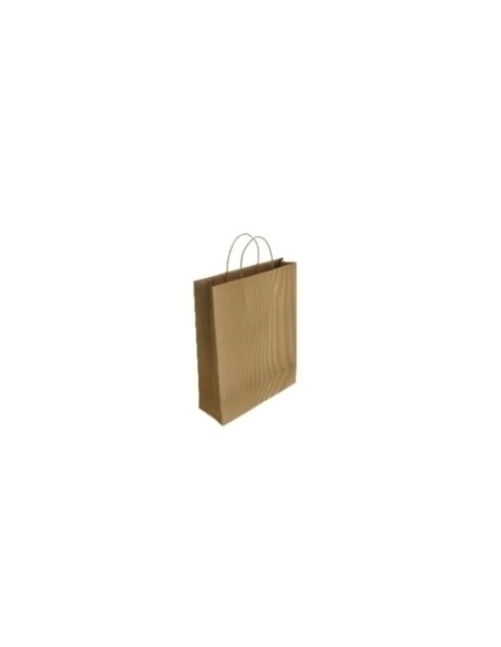 BOLSA de PAPEL ANDINA KRAFT VERJURADO 27x37x12 cm RECICLADONATURAL PAQUETE de 50