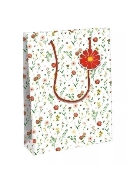 BOLSA de PAPEL CLAIREFONTAINE EXCELLIA DECORADO CASAS 33x27x14cm AMOR PACK DE 6