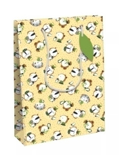 BOLSA de PAPEL CLAIREFONTAINE EXCELLIA DECORADO CASAS 33x27x14cm COLEGAS PACK DE 6