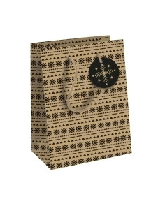 BOLSA de PAPEL CLAIREFONTAINE KRAFT DECORADO 25x22x10 cm TANIT PACK DE 6
