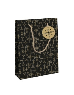 BOLSA de PAPEL CLAIREFONTAINE KRAFT DECORADO 33x26x14 cm TANIT PACK DE 6