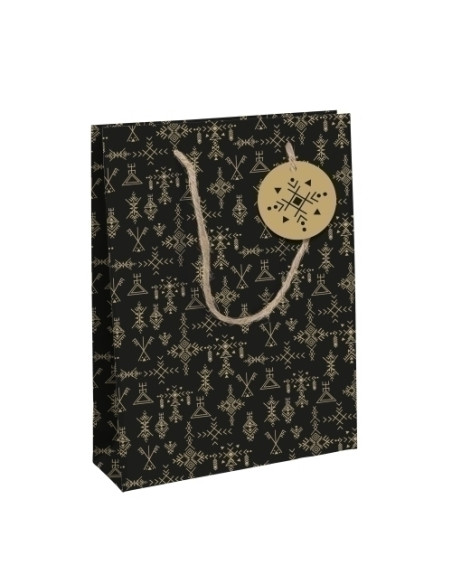 BOLSA de PAPEL CLAIREFONTAINE KRAFT DECORADO 33x26x14 cm TANIT PACK DE 6
