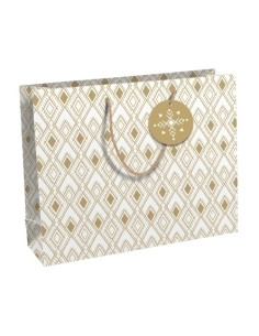 BOLSA de PAPEL CLAIREFONTAINE KRAFT DECORADO 37x27x12 cm TANIT PACK DE 6