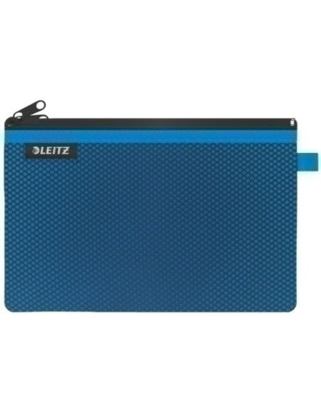 BOLSITA  de VIAJE LEITZ WOW NYLON CCREMALLERA 2 DPTOS L 23x15 AZUL