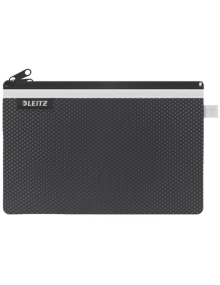 BOLSITA  de VIAJE LEITZ WOW NYLON CCREMALLERA 2 DPTOS L 23x15 NEGRO