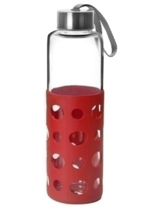BOTELLA VIDRIO IBILI LAKE 500ml BOROSILICATO ROJO