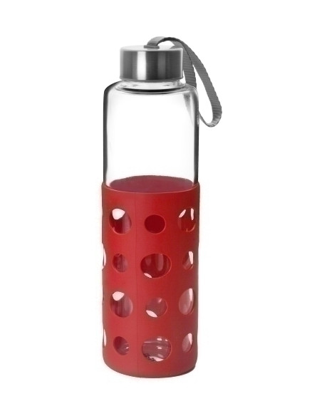 BOTELLA VIDRIO IBILI LAKE 500ml BOROSILICATO ROJO