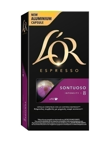 CAFE L OR SONTUOSO CAJA DE 10 UNIDADES COMPATIBLE CON NESSPRESO