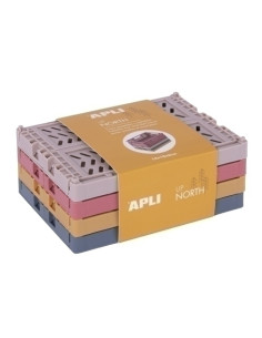 CAJA ALMACENAMIENTO APLI UP NORTH PLEGABLES Y APILABLES 14x10x6 cm PACK de 4 COLORES SURTIDOS
