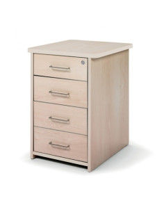 CAJONERA ROCADA 47x60x72 con 4 CAJONES ESTRUCTURA ALUMINIO FRONTALES HAYA