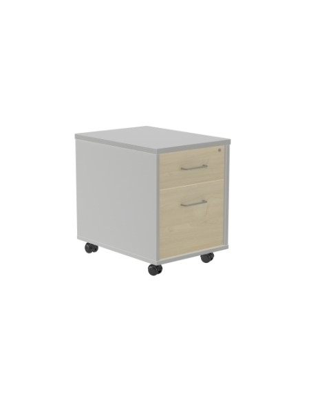 CAJONERA ROCADA con RUEDAS 40x595x58 con 1 CAJON  CARPETERO ESTRUCTURA ALUMINIO FRONTALES HAYA