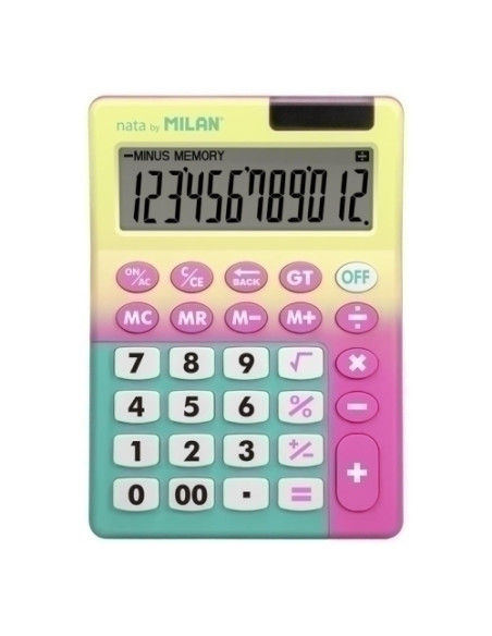 CALCULADORA SOBREMESA MILAN 12 DIGITOS SUNSET AMARILLOROSA BLISTER de 1