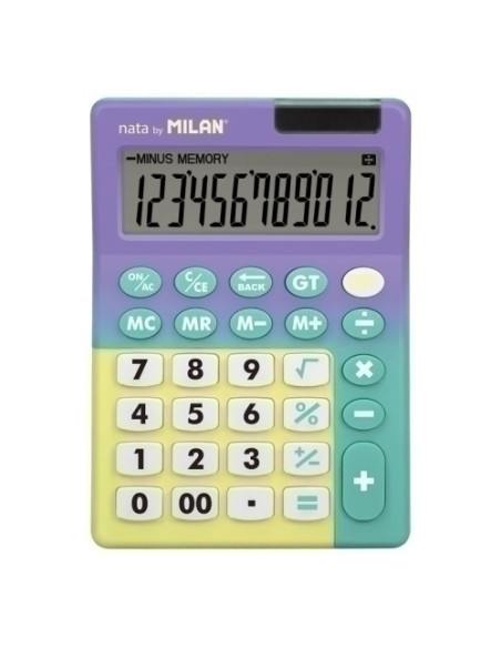 CALCULADORA SOBREMESA MILAN 12 DIGITOS SUNSET LILATURQUESA BLISTER de 1