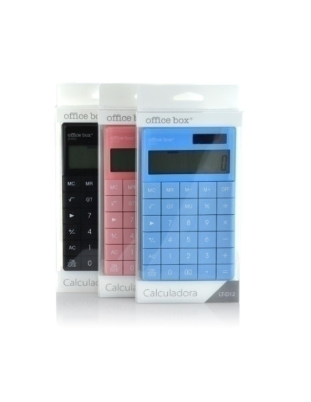 CALCULADORA SOBREMESA OFFICE BOX PLANA 12 DIGITOS NEGRO