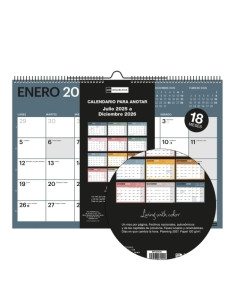 CALENDARIO 2025-26 MIQUELRIUS 18 MESES PARED MENSUAL CHROMAT PARA ESCRIBIR A3 420x297