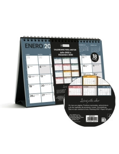 CALENDARIO 2025-26 MIQUELRIUS 18 MESES SOBREMESA MENSUAL CHROMAT PARA ESCRIBIR A5 210x1485