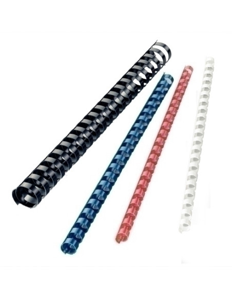 CANUTILLO PLASTICO 21 anillas paso US BLANCO 24 mm OVALADO CAJA de 50