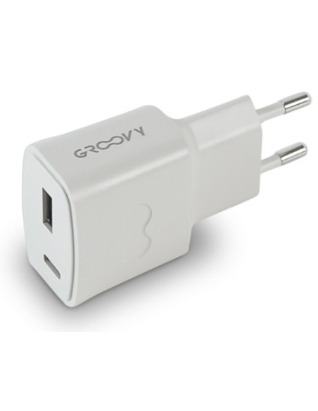 CARGADOR GROOVY DE PARED USBUSB-C ALTO RENDIMIENTO 31A BLANCO