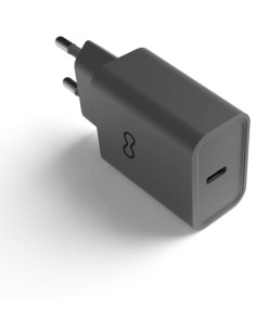 CARGADOR GROOVY DE PARED USB-C ALTO RENDIMIENTO 20W NEGRO