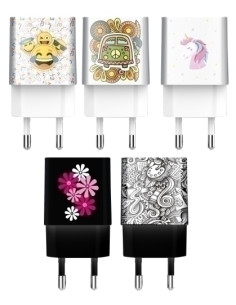 CARGADOR TECH-ONE-TECH DOBLE DE PARED 2xUSB DISEÑO ALTO RENDIMIENTO 24A SURTIDO PACK de 5