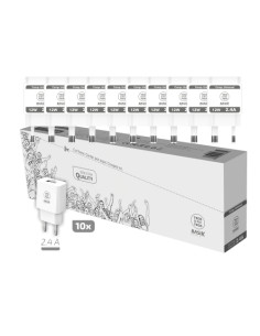 CARGADOR TECH-ONE-TECH PARED BLANCO USB-A 24A PACK DE 10