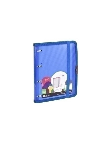 CARPEBLOC CARCHIVO DUNE PP A5 4 anREDONDAS 16mm con REC 120 hj CUADRIC4x4 AZUL