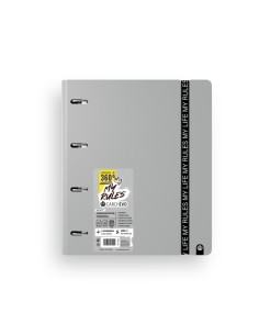 CARCHIVO CARPEBLOCK 360 MY RULES CON RECAMBIO 100H A4 5X5 90GR 4 SEPARADORES PP FOAM GRIS