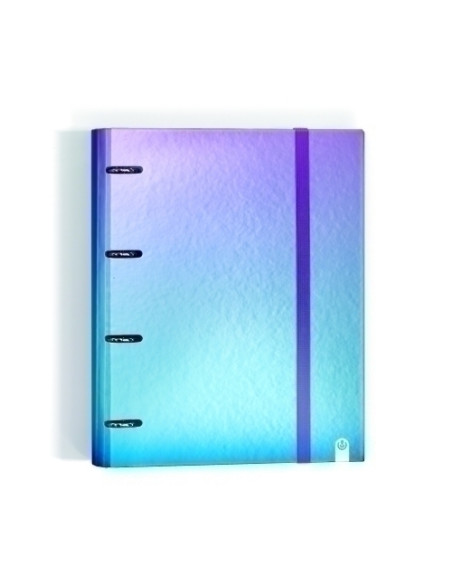 CARPEBLOC CARCHIVO GRADIENT tapa EXTRA F 4 anMIXTAS 35mm con REC 100 hj CUADRIC5x5 VIOLETAAZUL