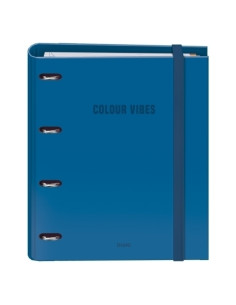 CARPEBLOC DOHE COLOUR VIBES A4 4 ANILLAS MIXTAS 35 mm con RECAMBIO 100hj 90gr CUADRIC5x5 AZUL
