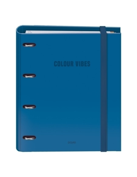 CARPEBLOC DOHE COLOUR VIBES A4 4 ANILLAS MIXTAS 35 mm con RECAMBIO 100hj 90gr CUADRIC5x5 AZUL