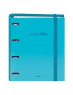 CARPEBLOC DOHE COLOUR VIBES A4 4 ANILLAS MIXTAS 35 mm con RECAMBIO 100hj 90gr CUADRIC5x5 CYAN