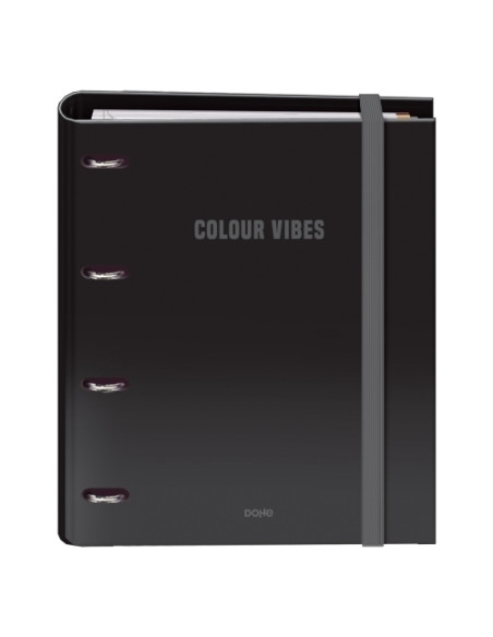 CARPEBLOC DOHE COLOUR VIBES A4 4 ANILLAS MIXTAS 35 mm con RECAMBIO 100hj 90gr CUADRIC5x5 NEGRO