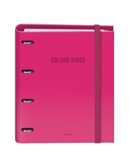 CARPEBLOC DOHE COLOUR VIBES A4 4 ANILLAS MIXTAS 35 mm con RECAMBIO 100hj 90gr CUADRIC5x5 ROSA
