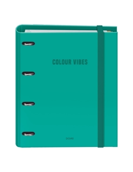 CARPEBLOC DOHE COLOUR VIBES A4 4 ANILLAS MIXTAS 35 mm con RECAMBIO 100hj 90gr CUADRIC5x5 VERDE