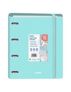 DOHE CARPETA ANILLAS MIXTAS 4X35MM RECAMBIO A4 100H 5X5MM 90GR 4 SEPARADORES POLYFOAM VERDE PASTEL