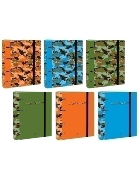 CARPEBLOC MARIOLA A4 4 anMIXTAS 40 mm SIN RECAMBIO SERIE COLE CAMUFLAJE  EXPOSITOR DE 12